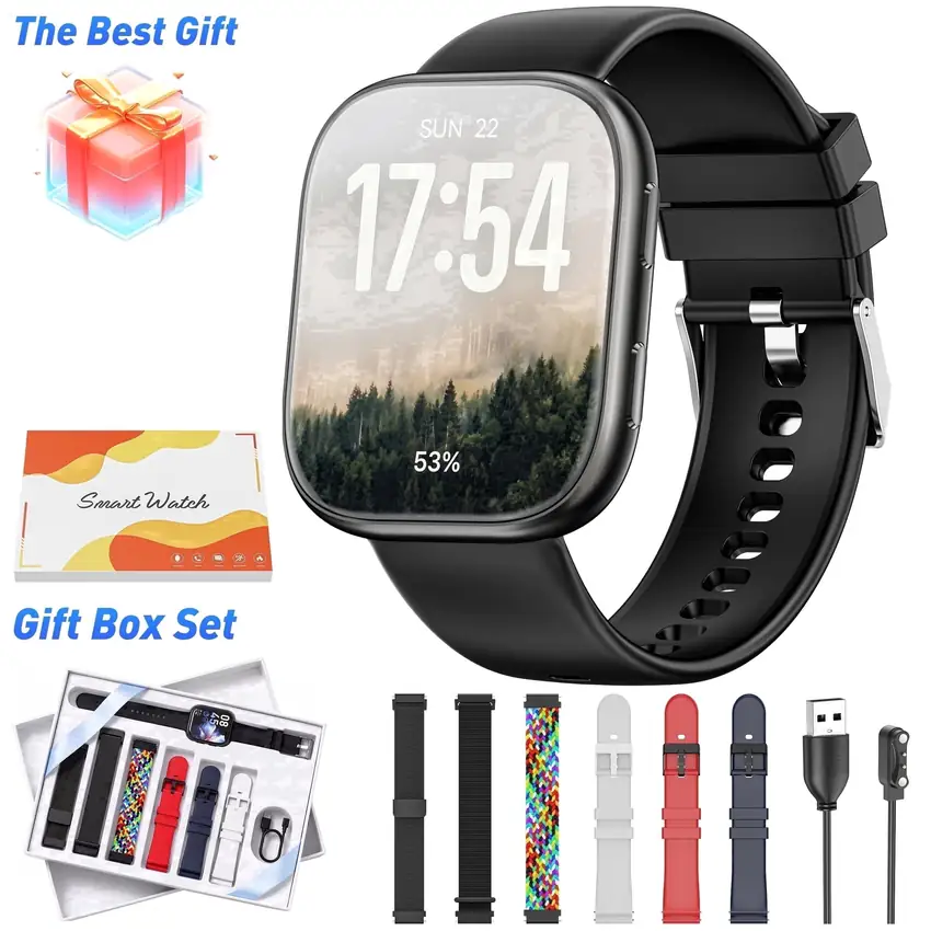 Mingdaln 1.85-inch HD 7-Band Smart Watch Set