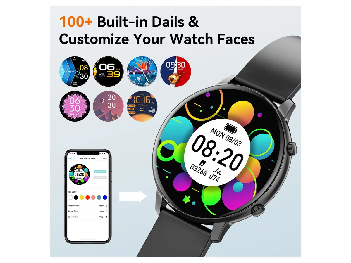 Display and Everyday Controls on the Mingdaln 1.39-inch Men's Smart Watch