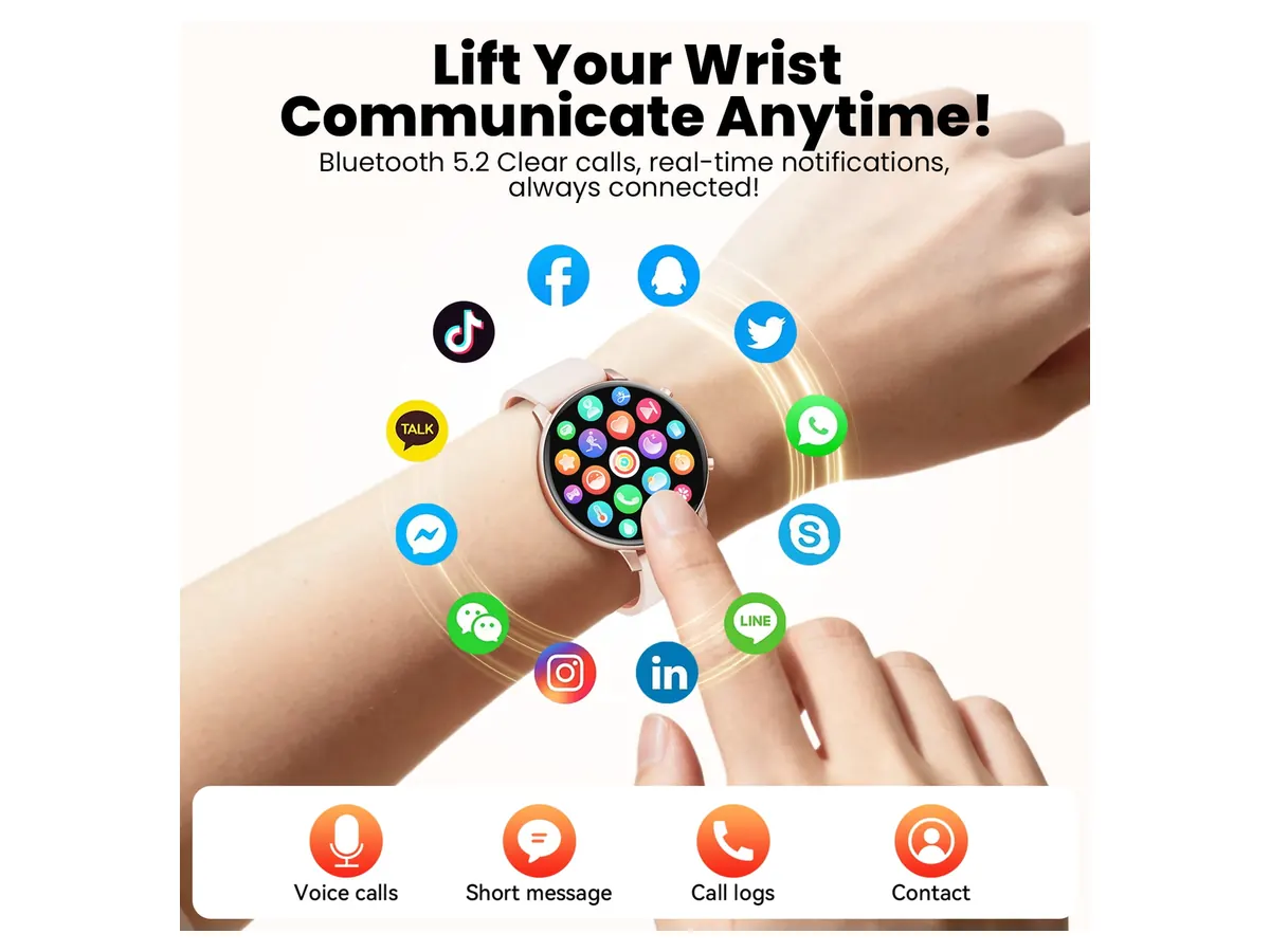 Bluetooth Calling with the Mingdaln 1.39-inch Women's Smart Watch – Gold
