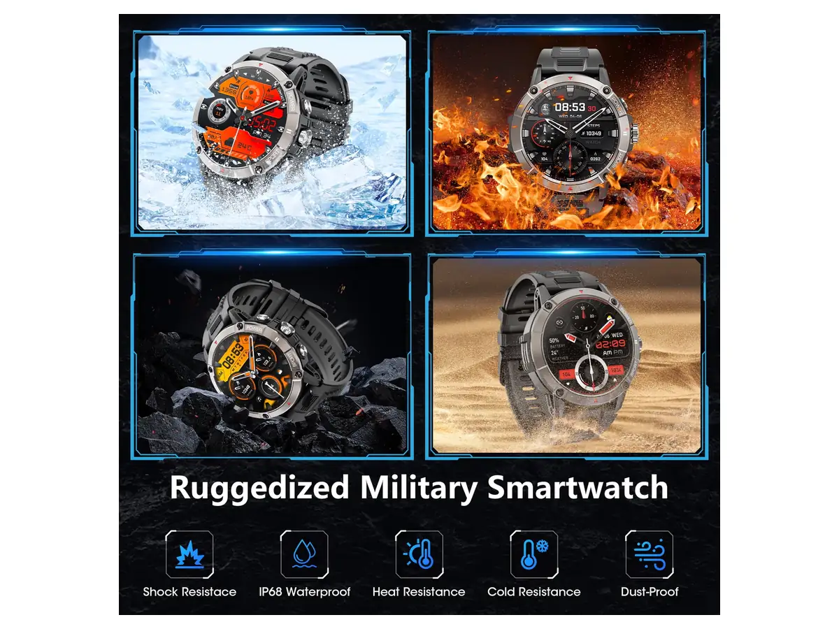 Rugged Everyday Use with the Mingdaln 1.52-inch AMOLED Military Smart Watch