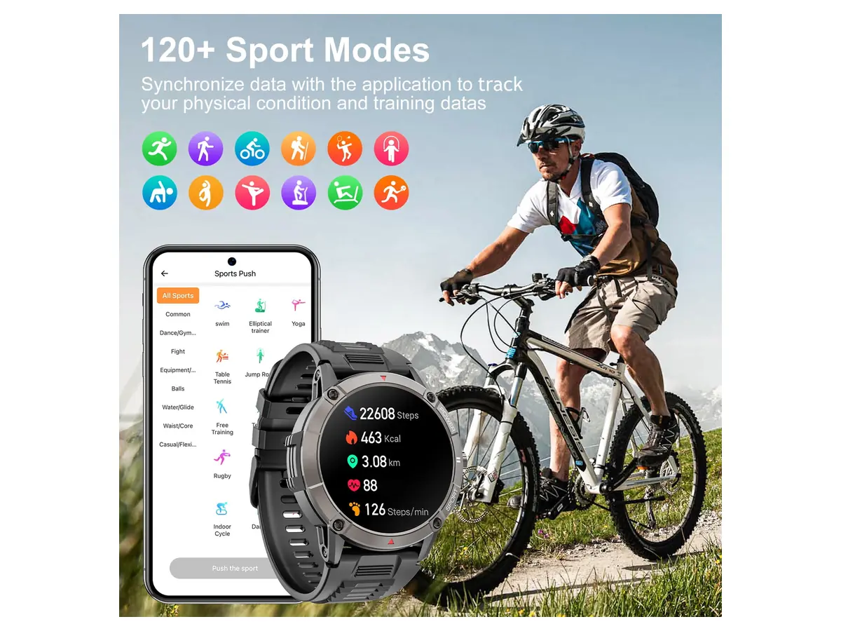 Activity Tracking with the Mingdaln 1.52-inch AMOLED Military Smart Watch