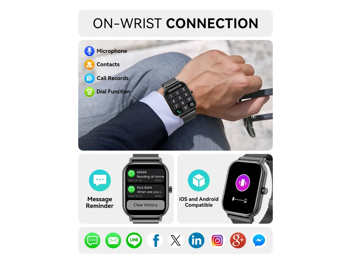 Mingdaln 1.85-inch Dual-Strap Smart Watch — product detail 1