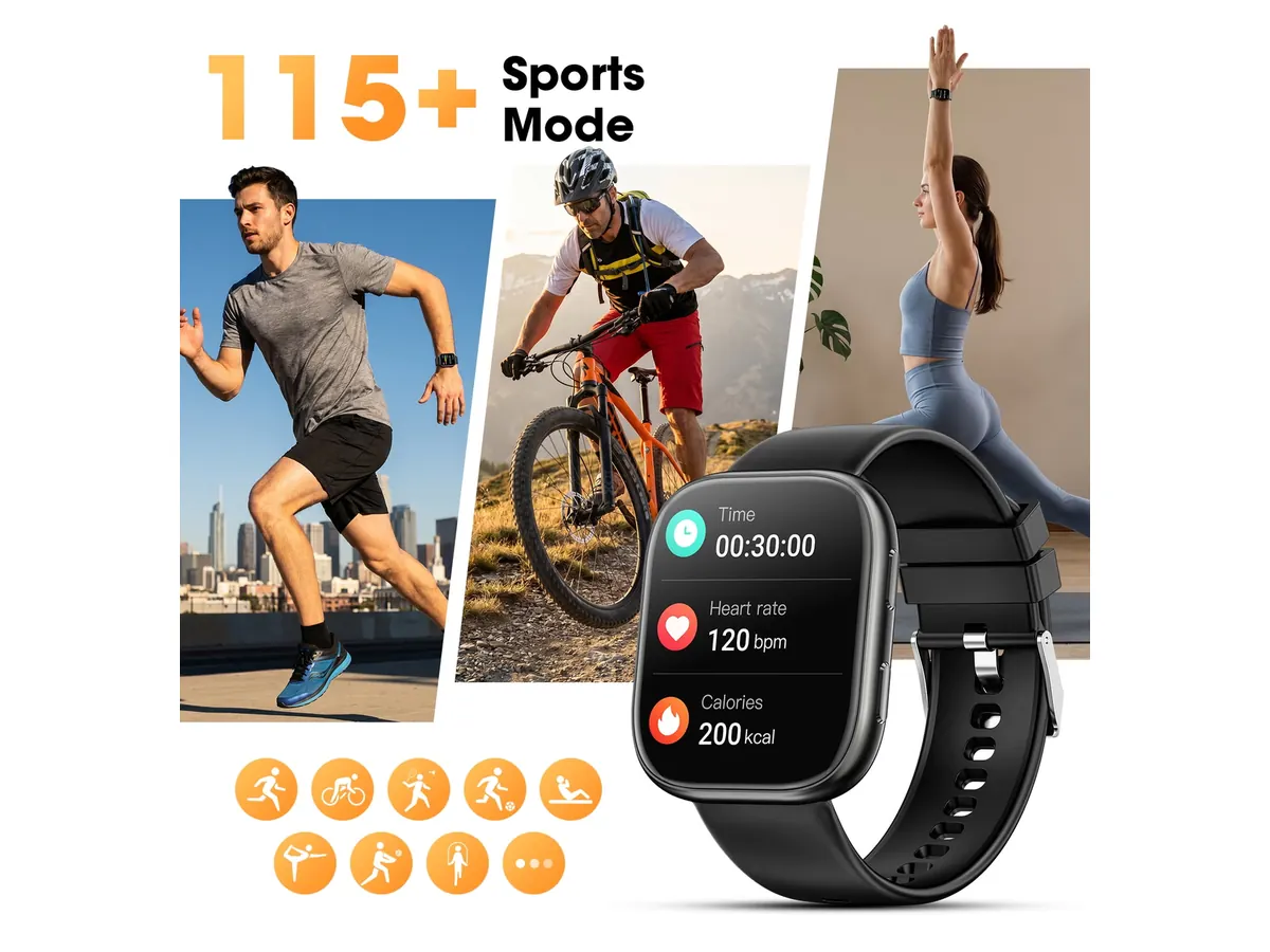 Activity Tracking with the Mingdaln 1.85-inch HD 7-Band Smart Watch Set