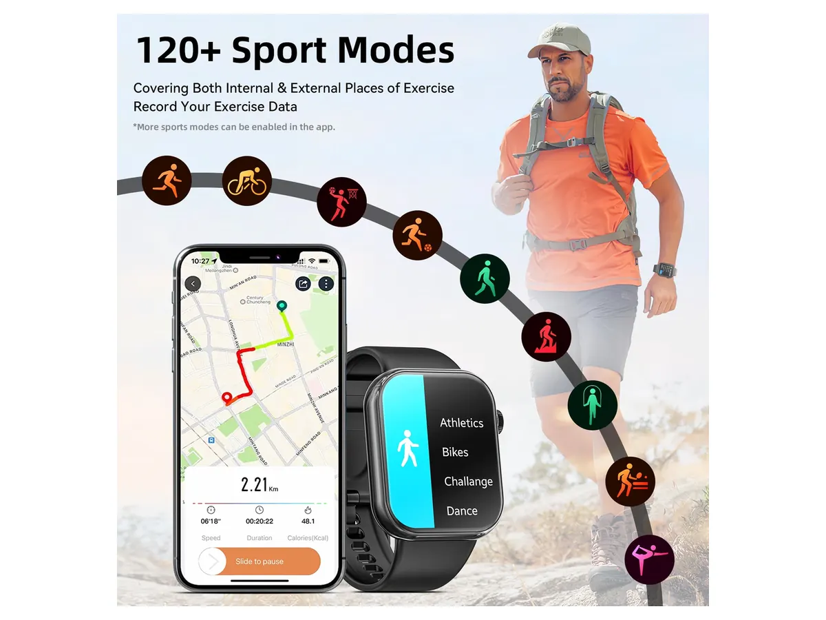 Activity Tracking with the Mingdaln 1.85-inch HD Smart Watch