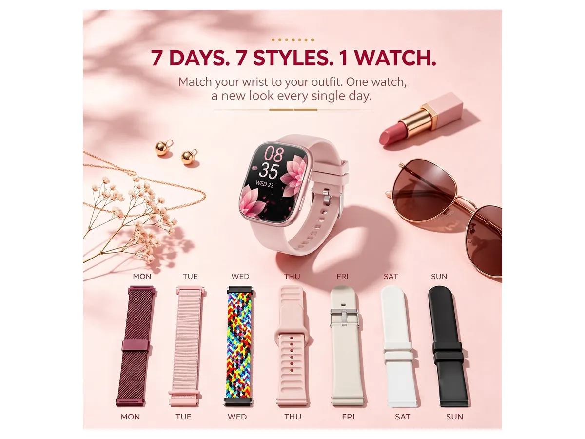 Band Options for the Mingdaln 1.85-inch AMOLED 7-Band Smart Watch