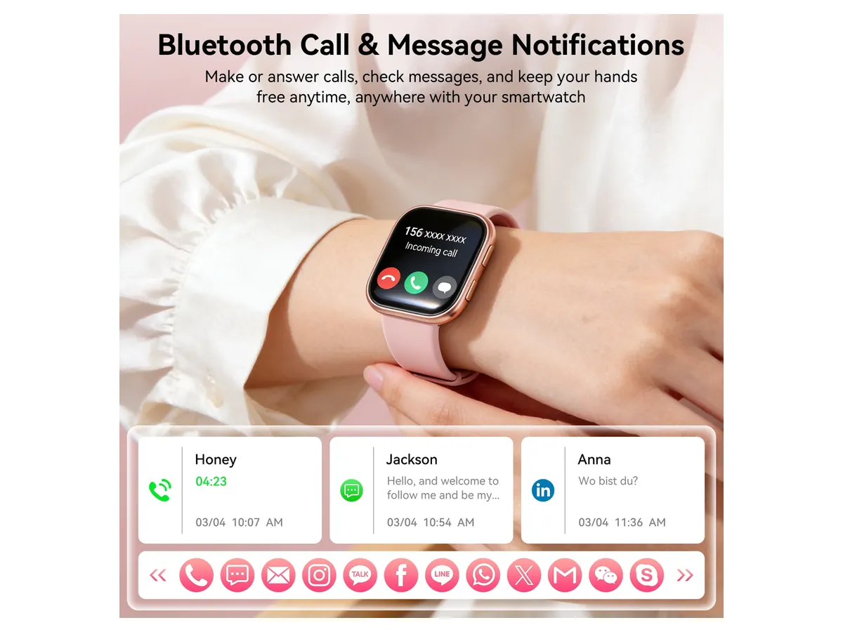 Bluetooth Calling with the Mingdaln 1.85-inch AMOLED 7-Band Smart Watch