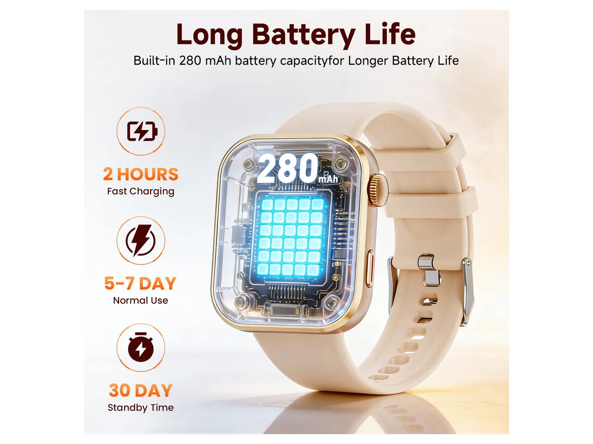 Battery and Charging for the Mingdaln 1.95-inch AI Smart Watch