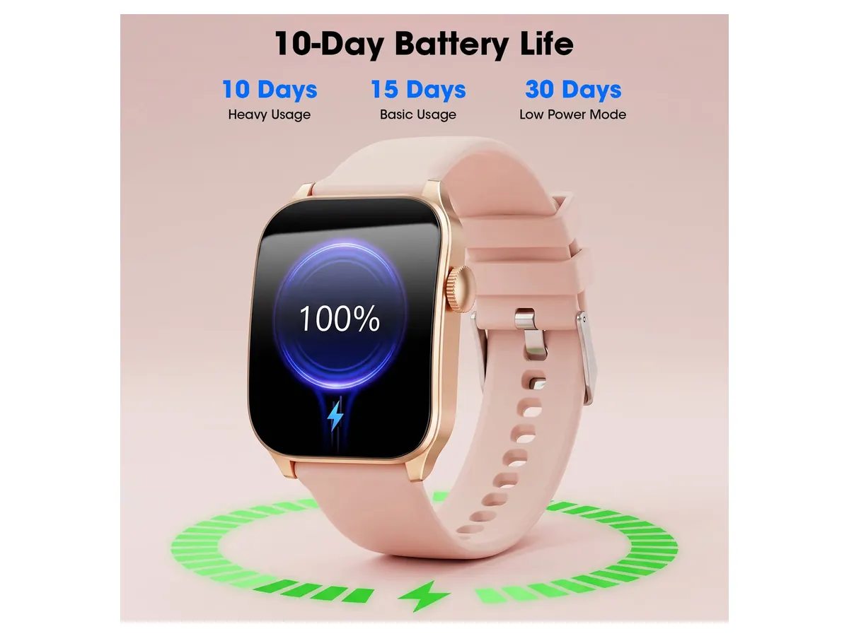Battery and Charging for the Mingdaln 1.91-inch 7-Band Smart Watch Set