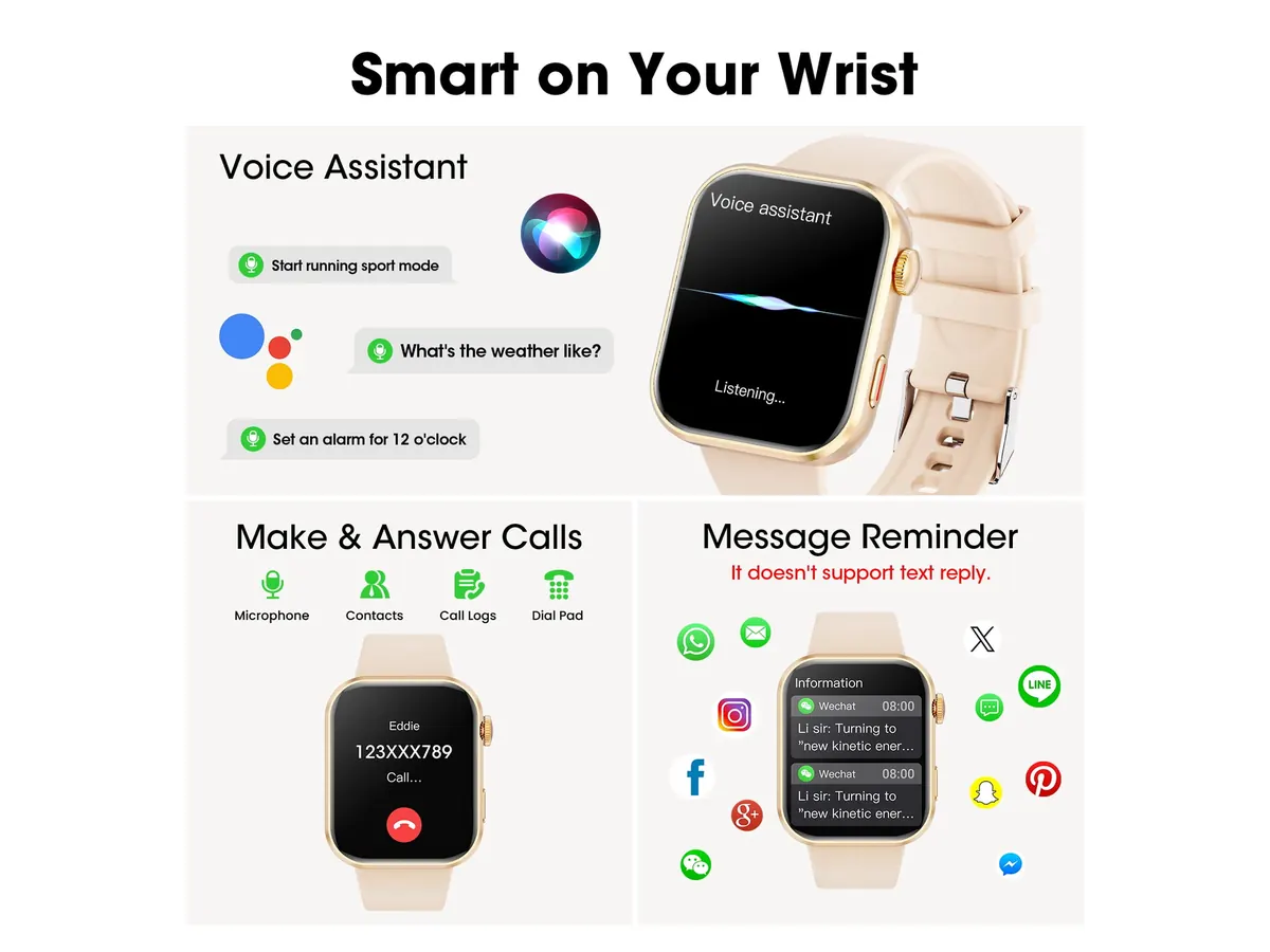 Bluetooth Calling with the Mingdaln 1.93-inch AI Smart Watch for Women