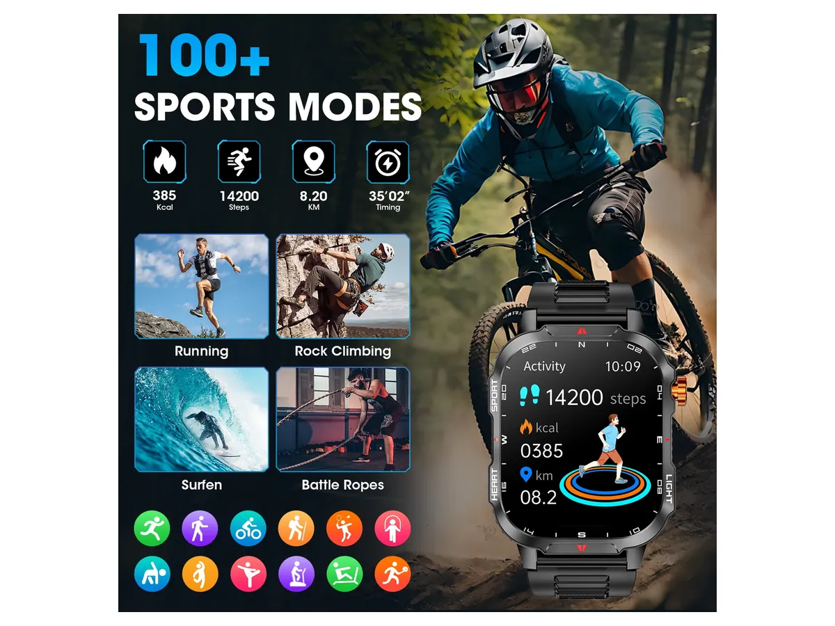 Mingdaln 2.01-inch HD 1100mAh Smart Watch detail view 5