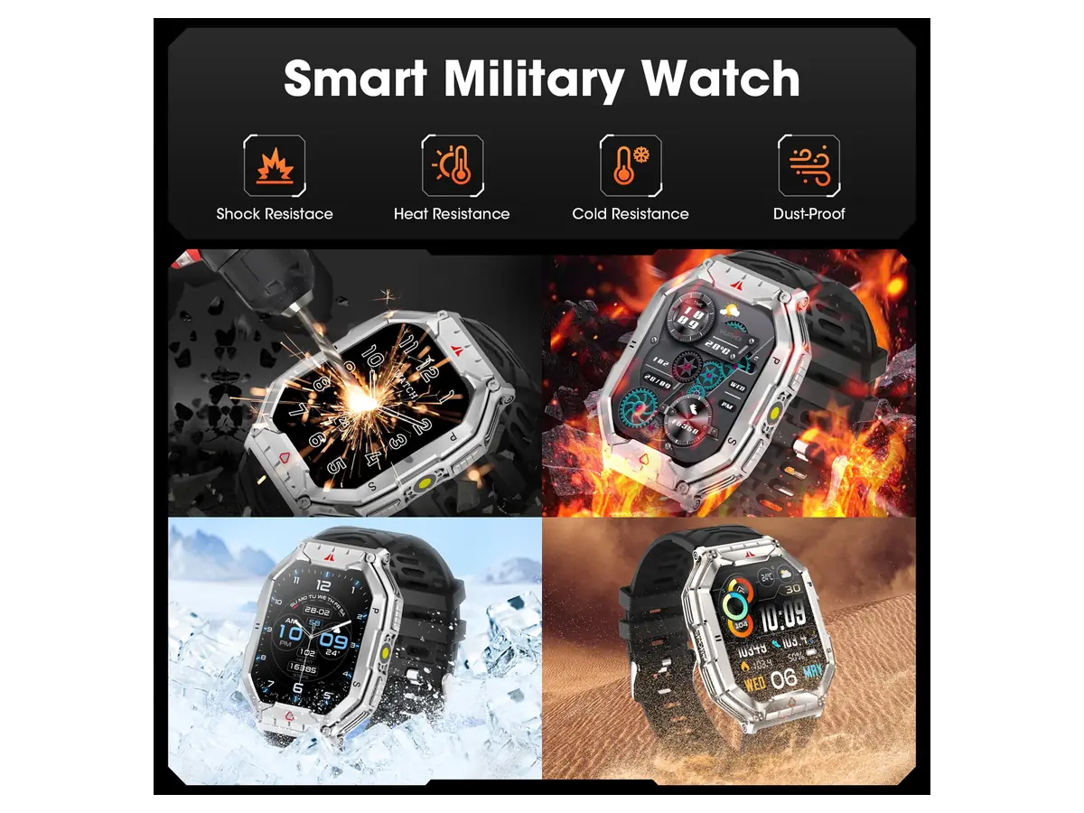 Rugged Everyday Use with the Mingdaln 2.1-inch AMOLED Military Smart Watch
