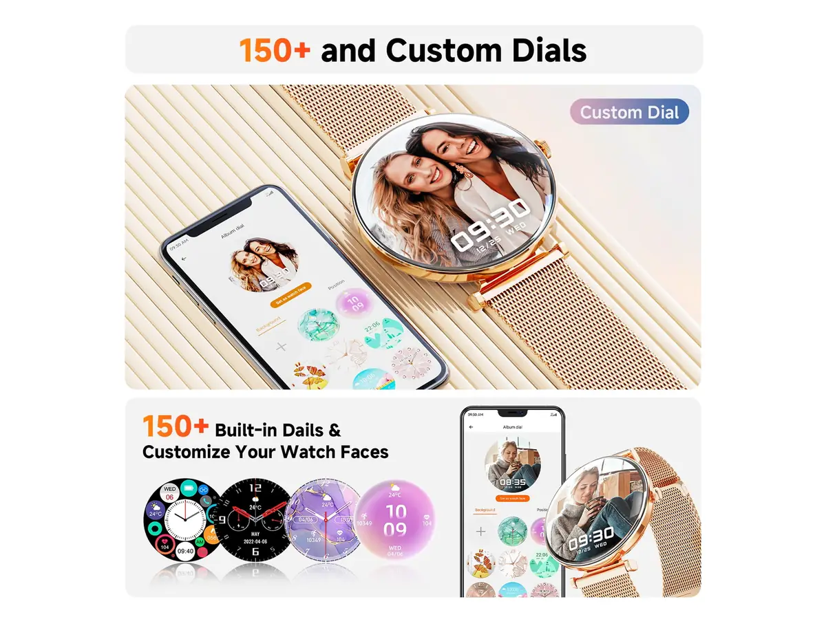 Display and Everyday Controls on the Mingdaln 42MM AMOLED Women's Smart Watch