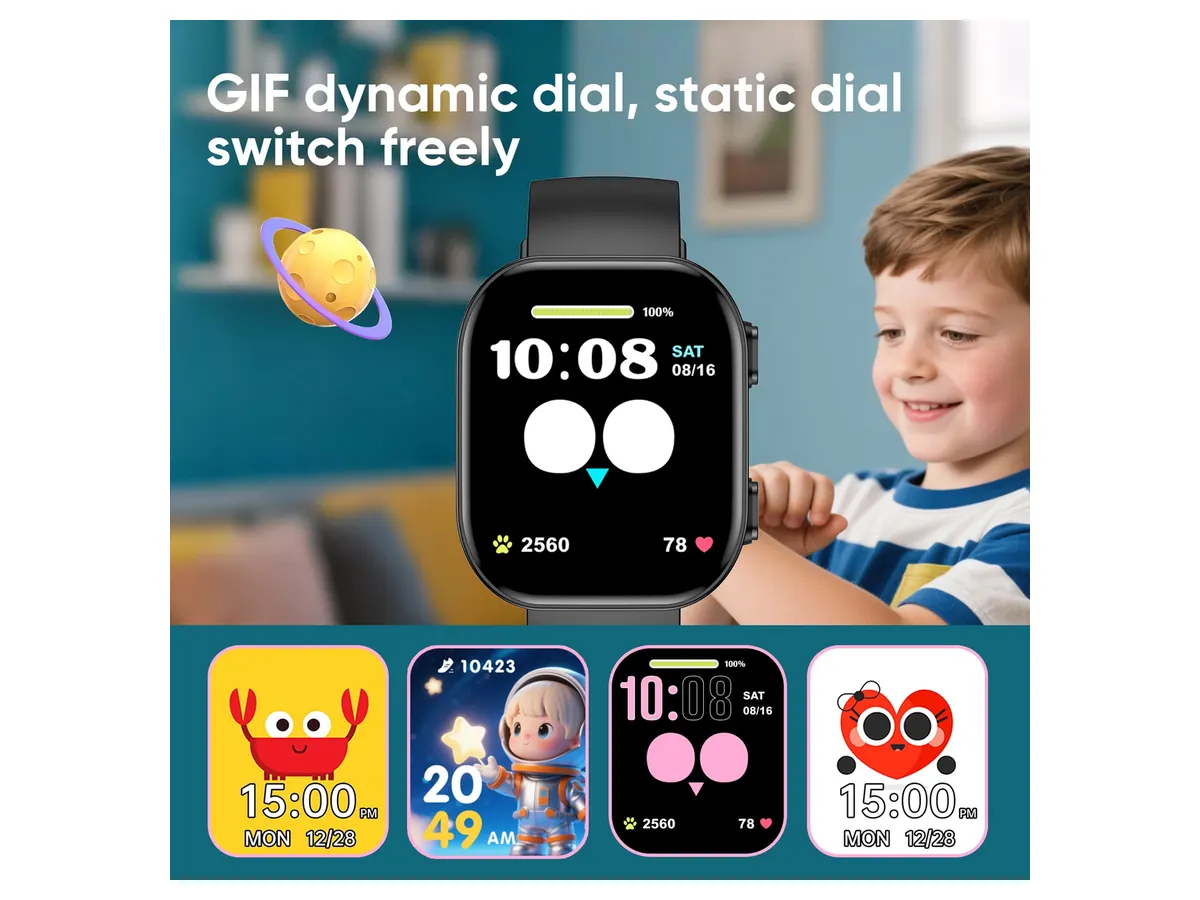 Watch Faces and Time Tools on the Mingdaln Kids Smart Watch
