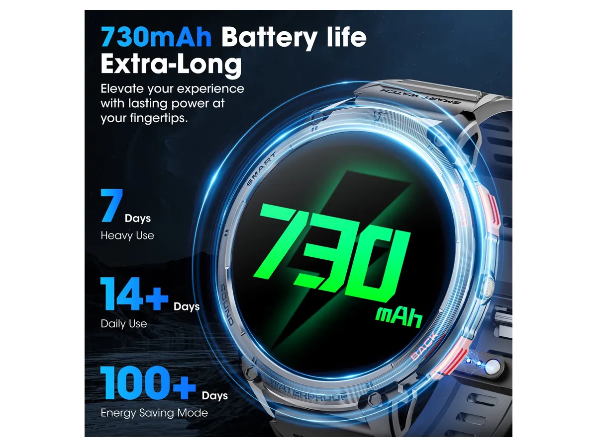 Battery and Charging for the Mingdaln 55MM AMOLED Military Smart Watch
