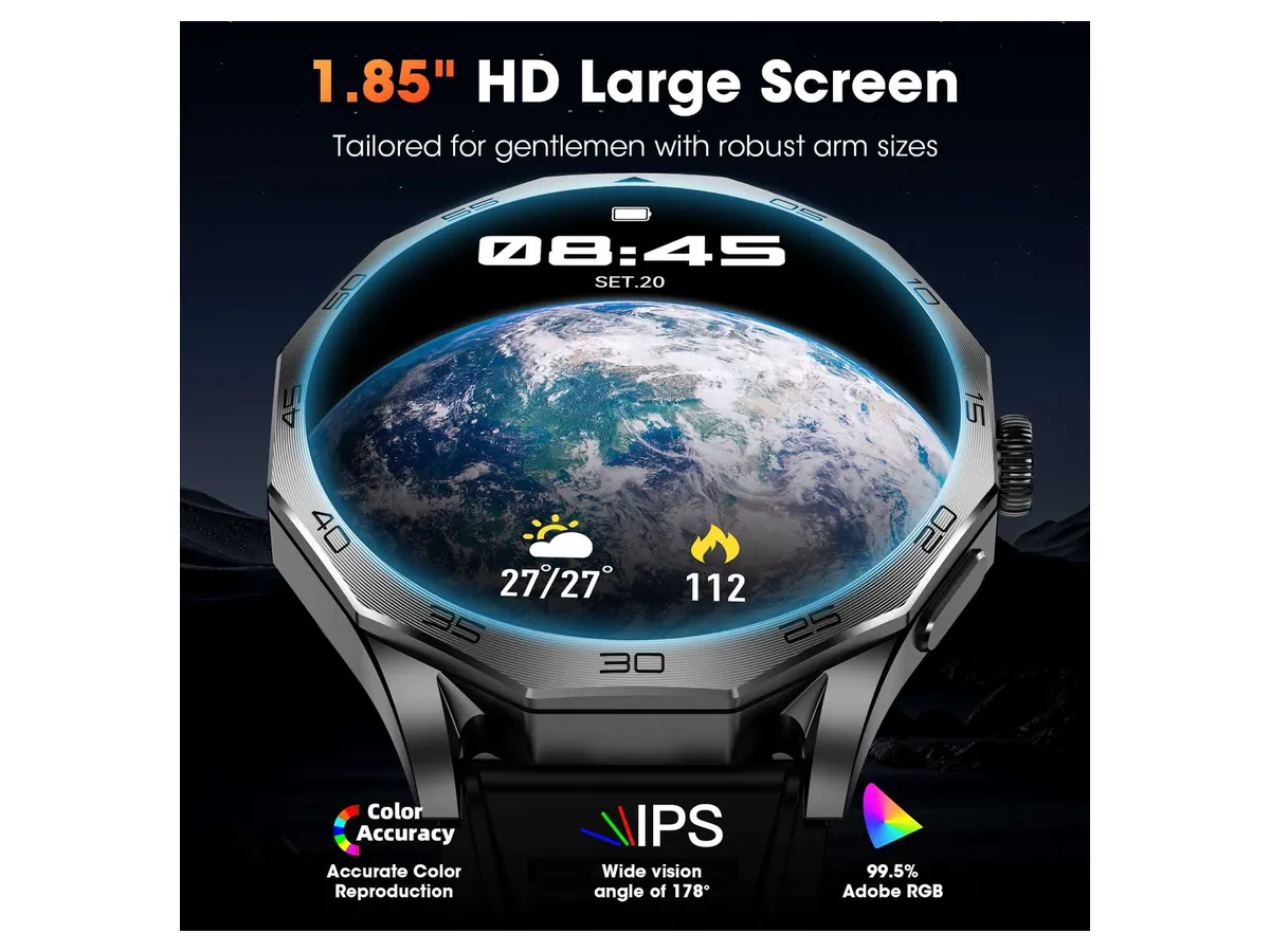 Display and Everyday Controls on the Mingdaln 55MM Rugged Smartwatch for Men