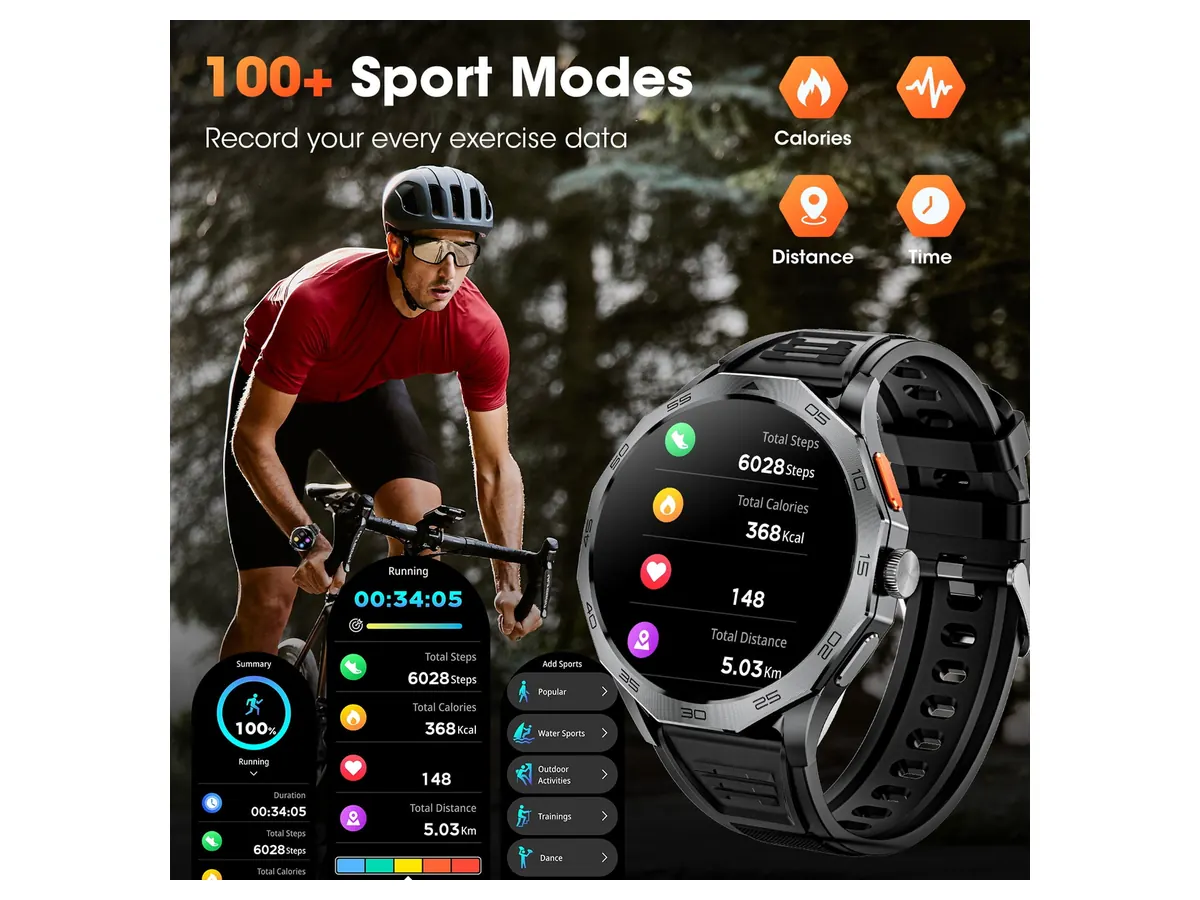 Activity Tracking with the Mingdaln 55MM Rugged Smartwatch for Men